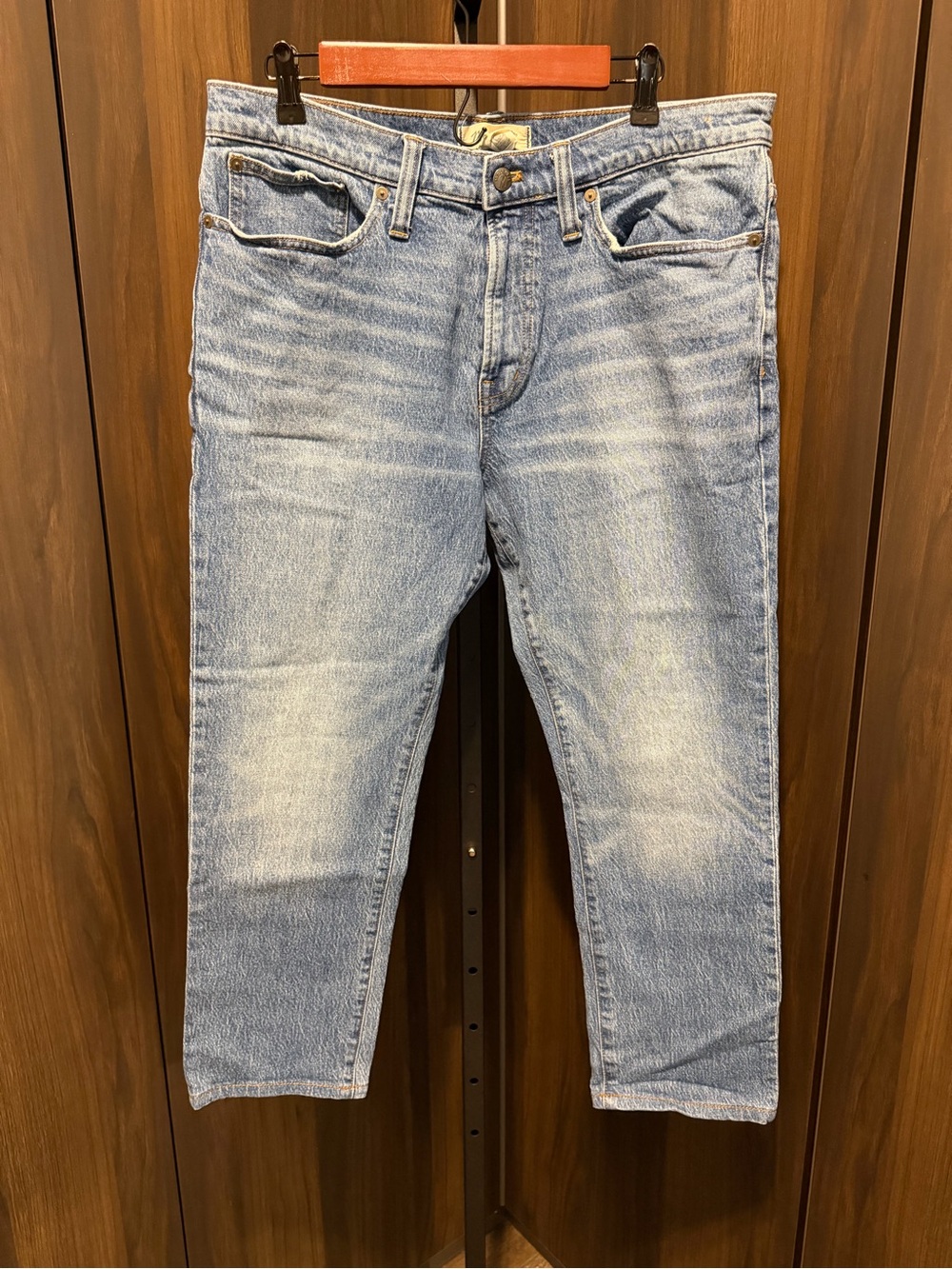 Madewell Athletic Slim Medium Washed Denim Jeans 35x30 26" Hemmed